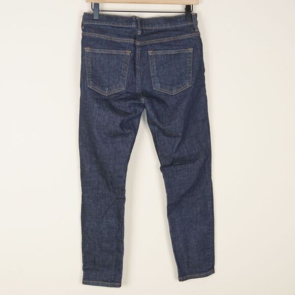 Everlane Mid Rise Skinny Ankle Dark Wash Indigio Blue Jeans Womens Sz 26 Ankle - Picture 3 of 7